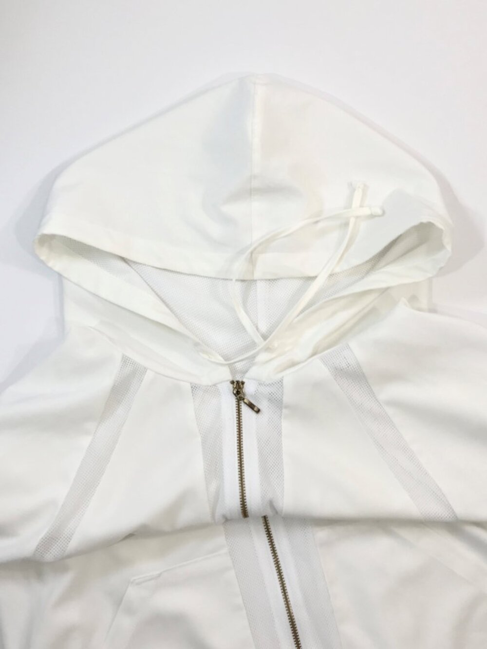 White Lightweight Windbreaker Jacket • Dolman Boxy Oversized • Size M - Picture 5 of 15